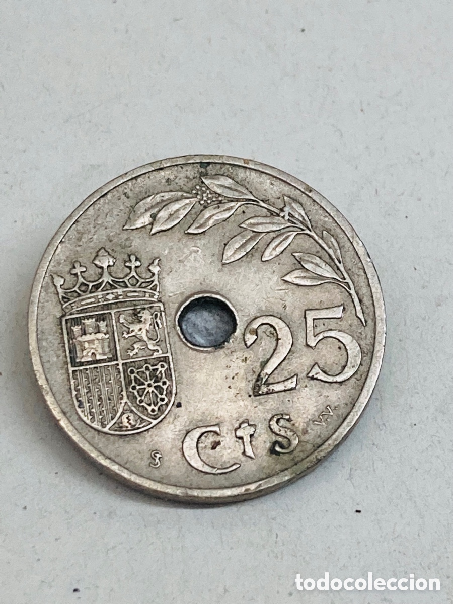 Monedas Franco: Moneda de 25 c&eacute;ntimos 1937 - Foto 2