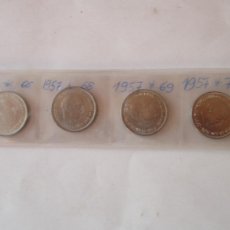 Monedas Franco: LOTE 4 MONEDAS S/C. DE CARTUCHO. AÑO 1957 ESTRELLAS: 66* - 68* - 69* - 75*. (SIN CIRCULAR). Lote 393429734