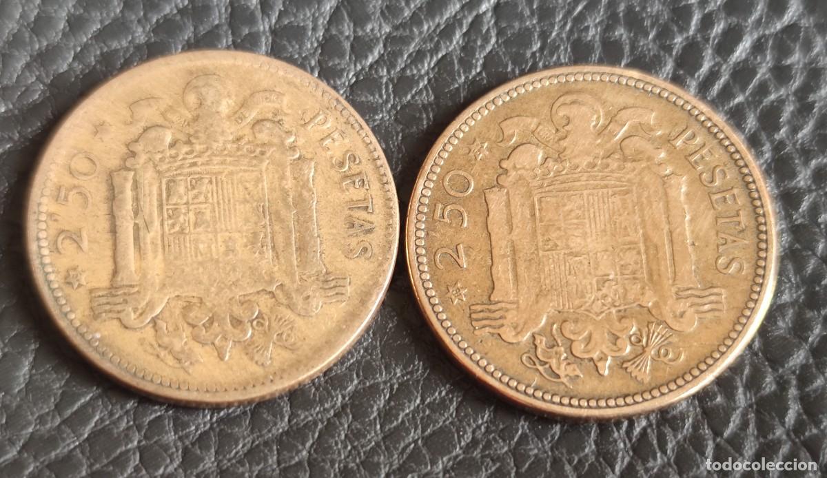 Monedas Franco: 2 monedas de 2,50 ptas. Franco - Foto 2