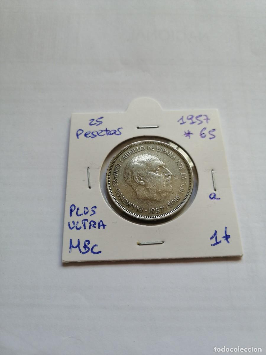 Monedas Franco: 25 pesetas 1957 estrella 65