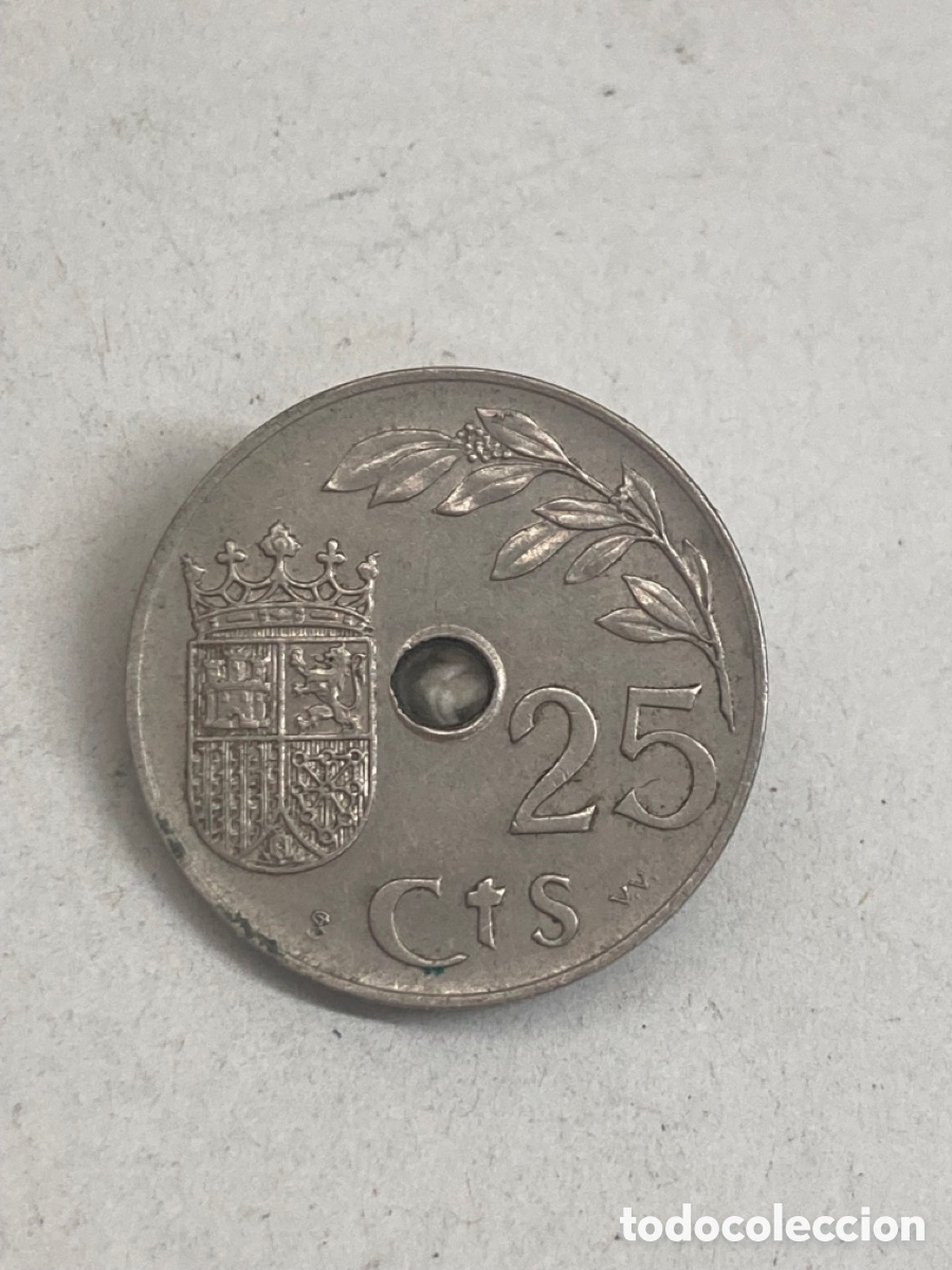 Monedas Franco: Moneda de veinticinco c&eacute;ntimos 1937 - Foto 2