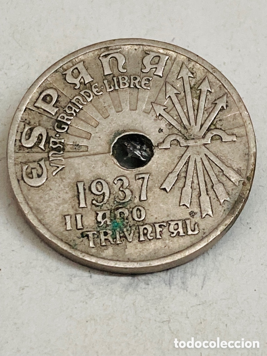 Monedas Franco: Moneda de 25 c&eacute;ntimos 1937 - Foto 2