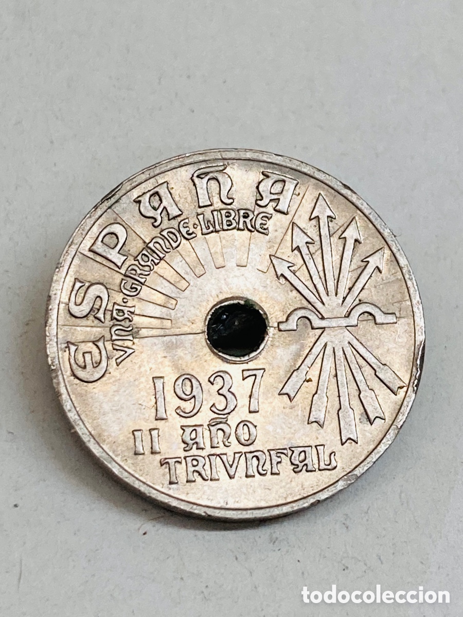 Monedas Franco: Moneda de veinticinco c&eacute;ntimos 1937 - Foto 1