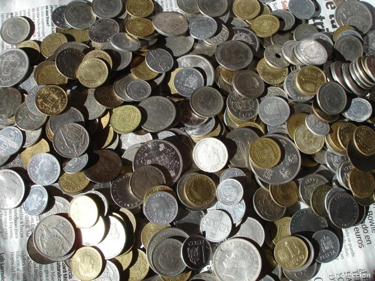 Monedas Franco: 1900 gramos de monedas de Espa&ntilde;a muy variadas - Foto 1