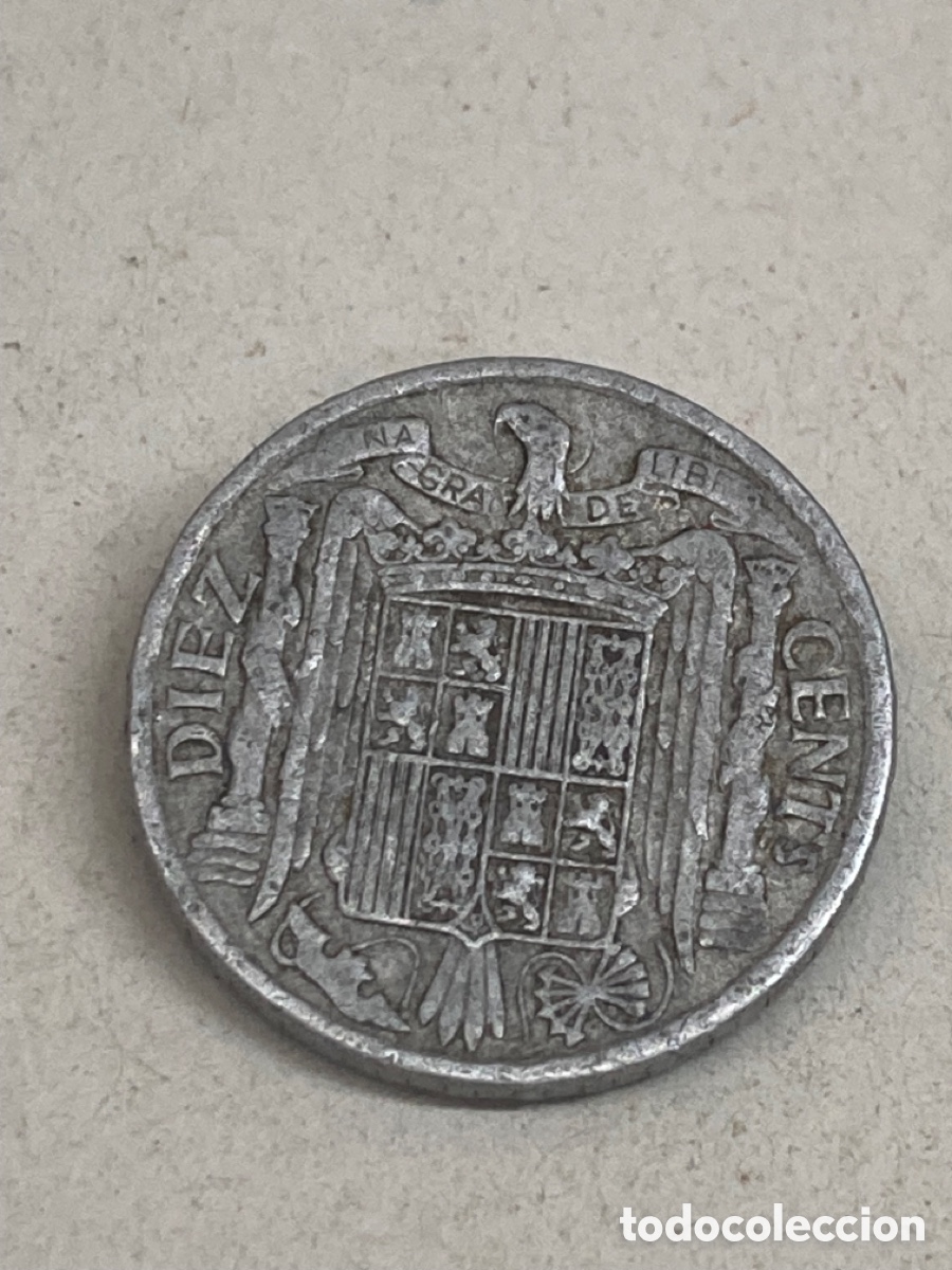 Monedas Franco: Moneda de diez c&eacute;ntimos 1940 - Foto 2