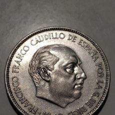 Monete Franco: MONEDA DE NÍQUEL . ESPAÑA 1949. 5 PESETAS. FRANCO. KM# 778 . 19* Y 49* DENTRO DE LAS ESTRELLAS.