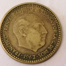 Monedas Franco: 1 PESETA, FRANCO ,1963, ESTRELLAS- 19-65* MBC. Lote 400221214