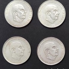 Monedas Franco: 100 PESETAS FRANCO 1966 ESTRELLA 70* PLATA 19GR LOTE 4 MONEDAS. Lote 400792684
