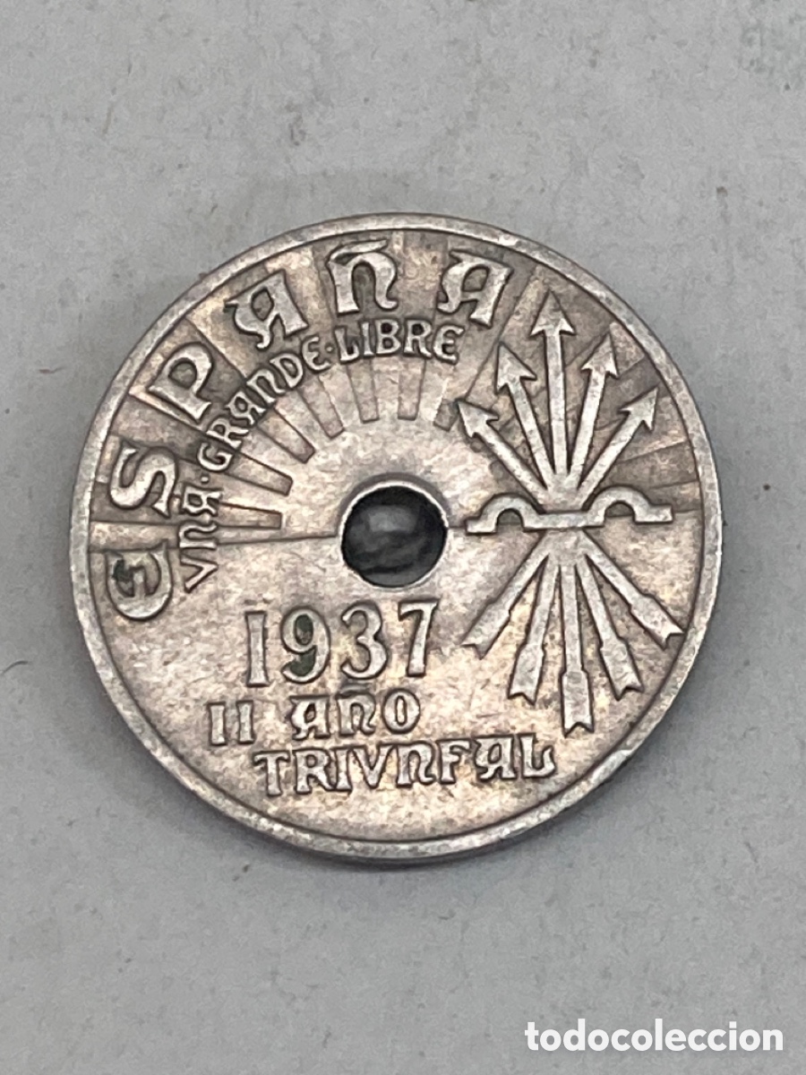 Monedas Franco: Moneda de veinticinco c&eacute;ntimos 1937 - Foto 1