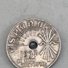 Monedas Franco: MONEDA DE VEINTICINCO CÉNTIMOS 1937. Lote 402169814