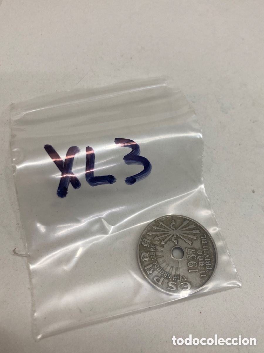 Monedas Franco: Moneda de veinticinco c&eacute;ntimos 1937 - Foto 3