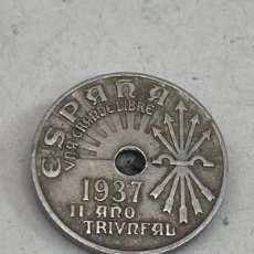 Monedas Franco: MONEDA DE VEINTICINCO CÉNTIMOS 1937. Lote 402171319