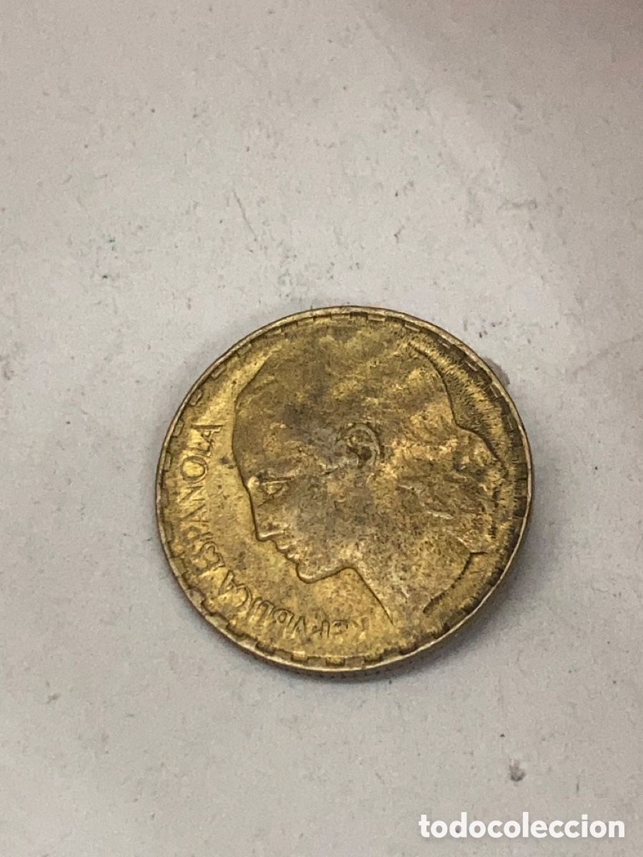 Monedas Franco: Moneda de veinticinco c&eacute;ntimos 1937 - Foto 2