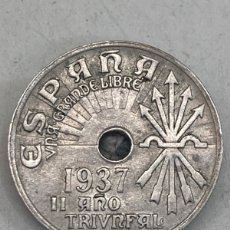 Monedas Franco: MONEDA DE VEINTICINCO CÉNTIMOS 1937. Lote 402175999