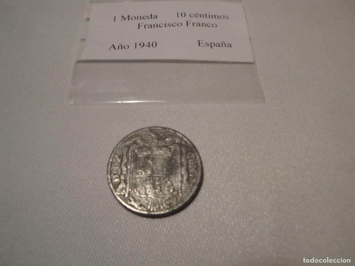 Monedas Franco: 1 Moneda de 10 c&eacute;ntimos. Franco. A&ntilde;o 1940. - Foto 2