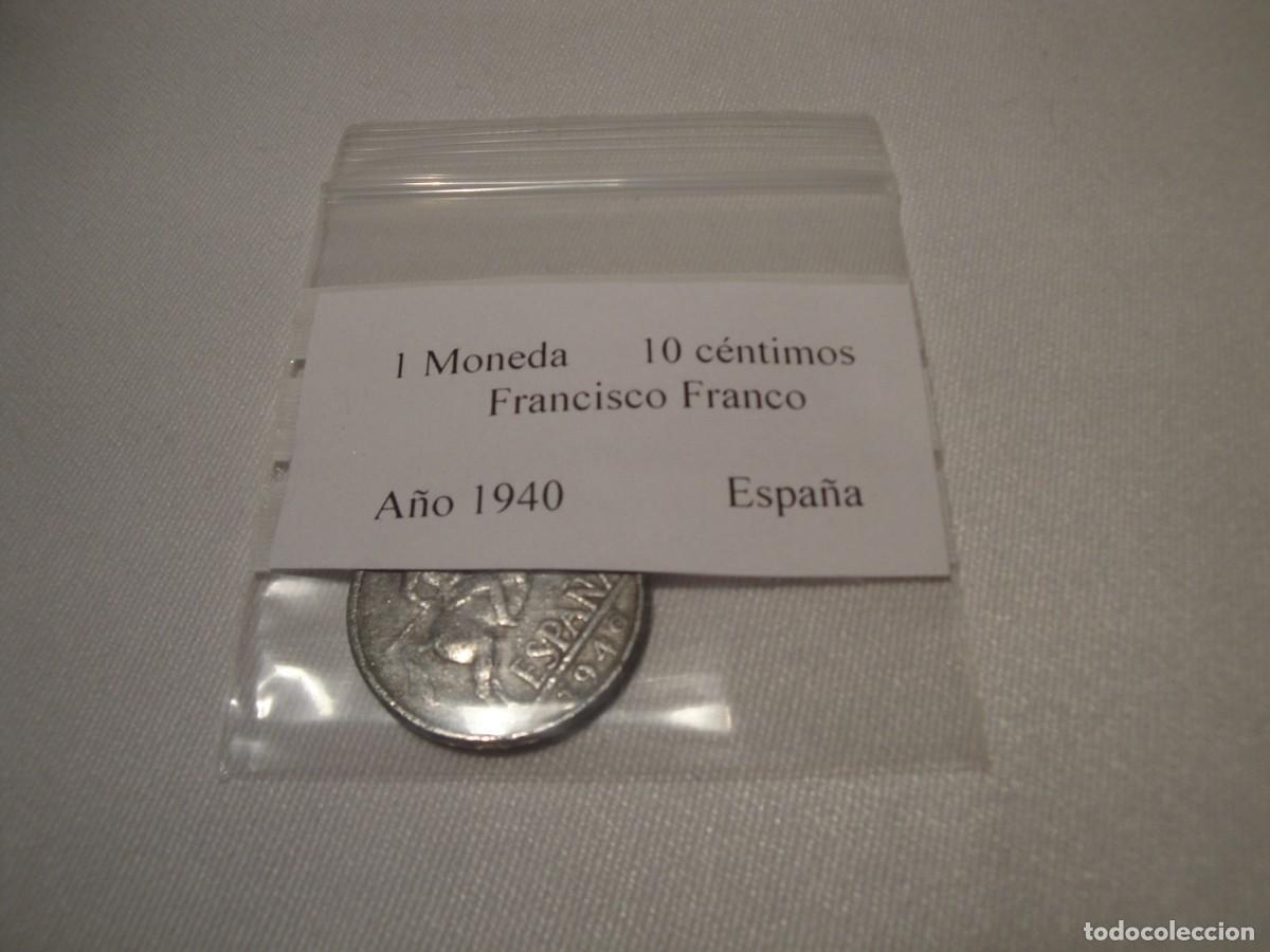 Monedas Franco: 1 Moneda de 10 c&eacute;ntimos. Franco. A&ntilde;o 1940. - Foto 3