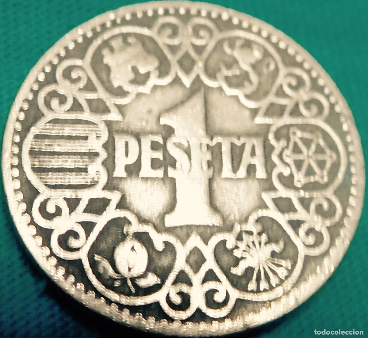 Monedas Franco: Moneda de una peseta de 1944 - Foto 1