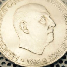 Monedas Franco: ESPAÑA, MONEDA DE PLATA DE 100 PTAS. DE FRANCO, 1966, SC.. Lote 402824159
