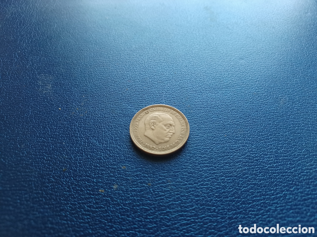 Monedas Franco: Moneda 5 pesetas 1957 - Foto 2
