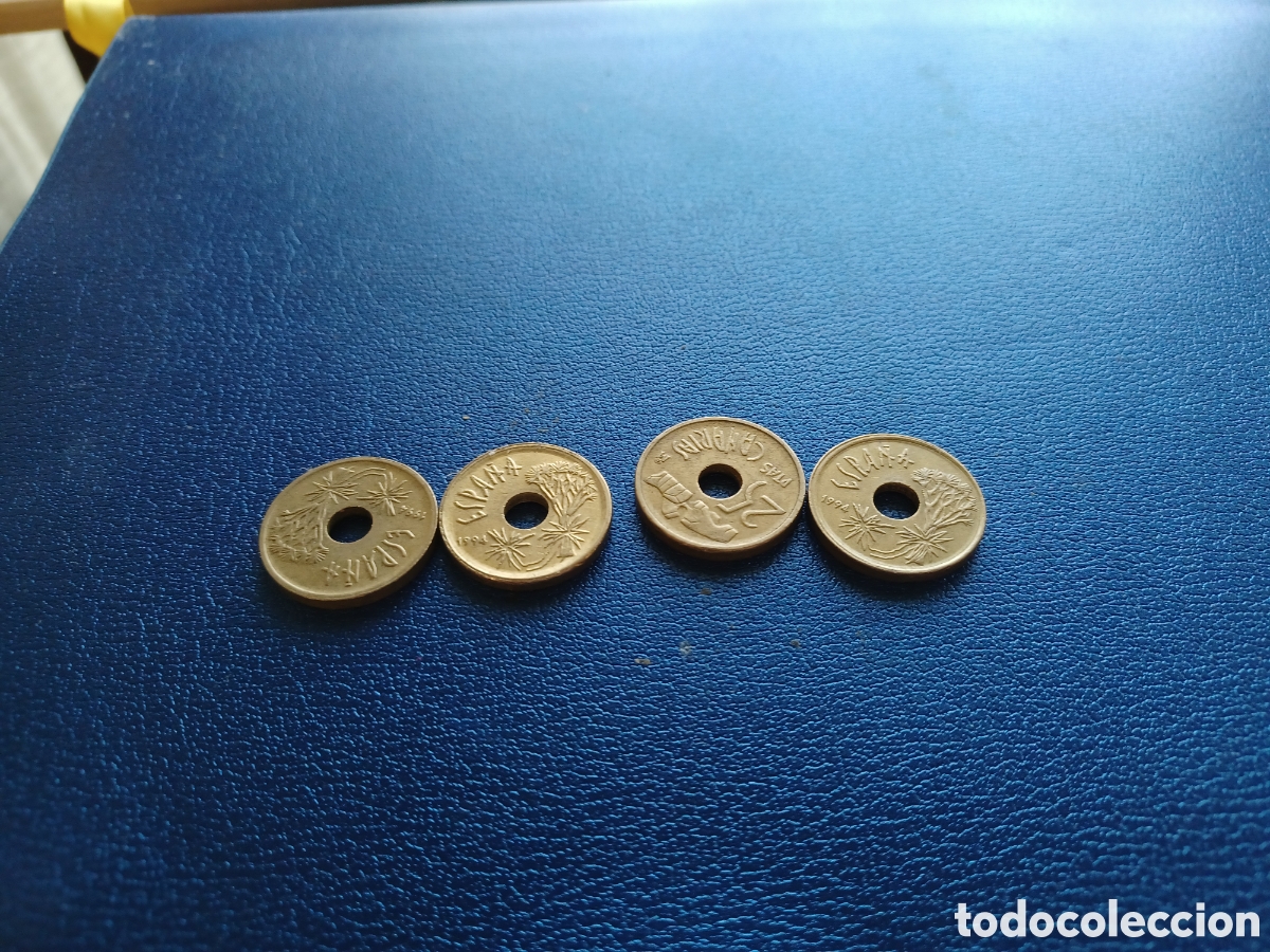 Monedas Franco: Cuatro monedas canarias 25 ptas - Foto 1