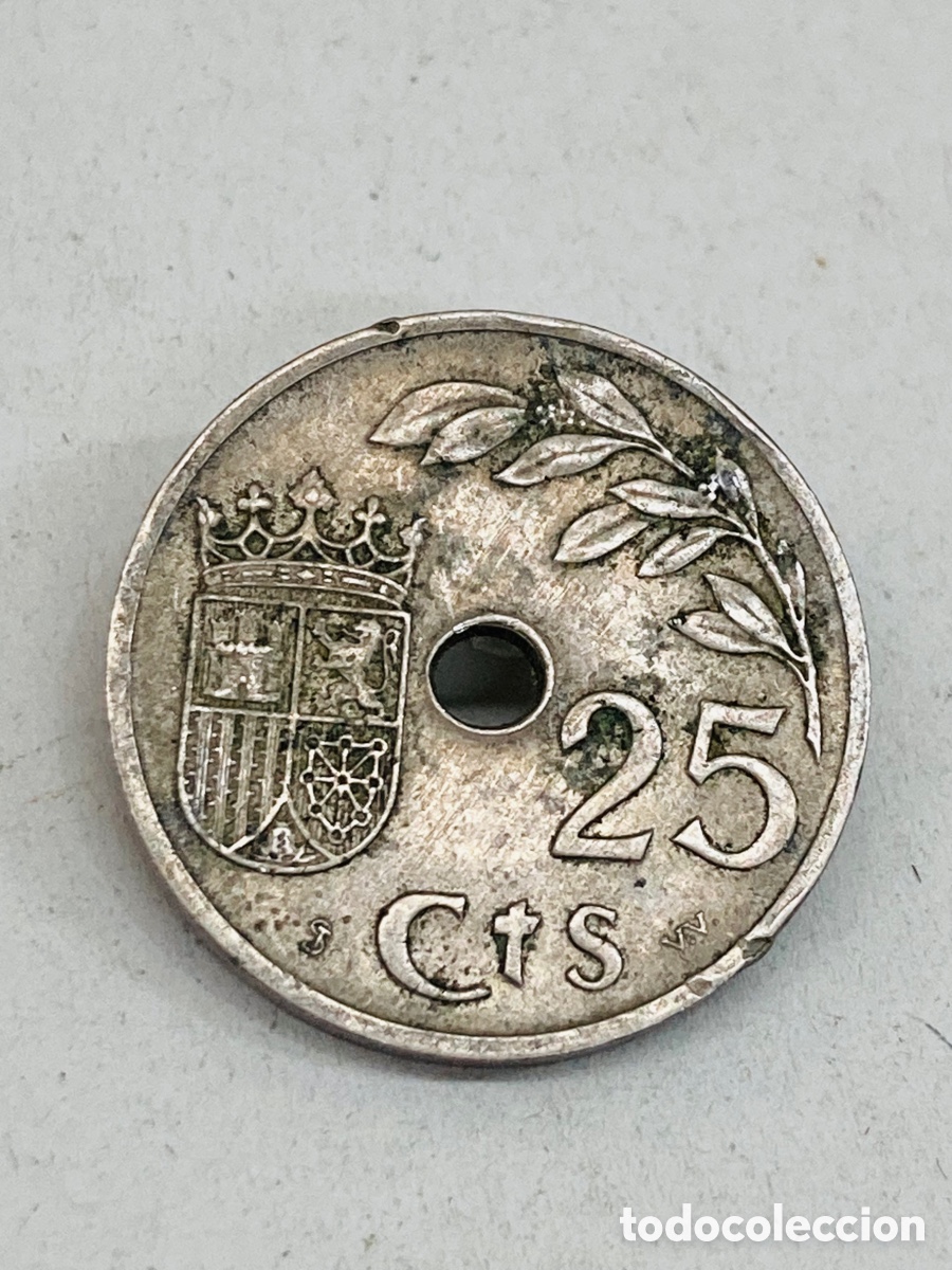 Monedas Franco: Moneda de veinticinco c&eacute;ntimos 1937 - Foto 1