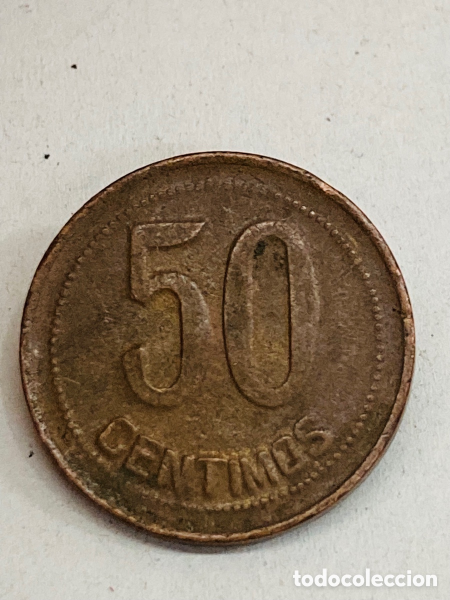 Monedas Franco: Moneda de 50 c&eacute;ntimos 1937 Rep&uacute;blica - Foto 2