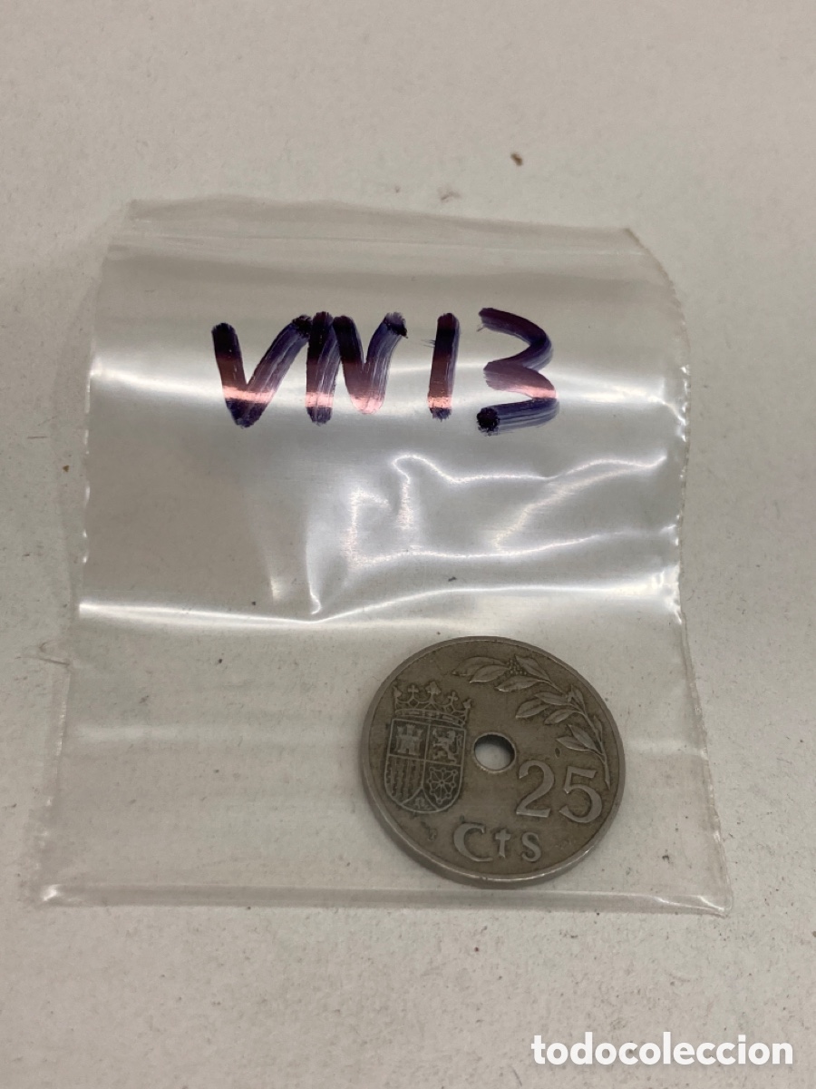 Monedas Franco: Moneda de veinticinco c&eacute;ntimos 1937 - Foto 3