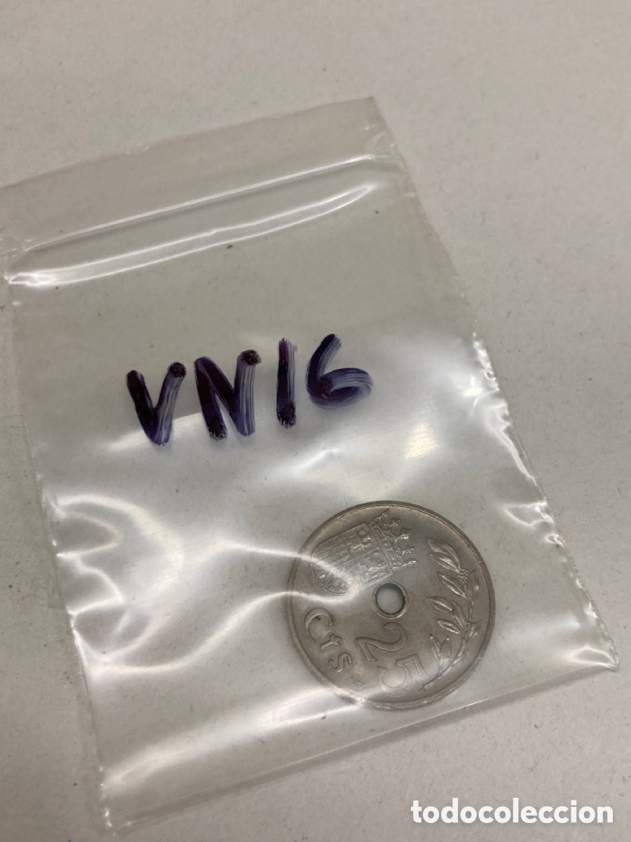 Monedas Franco: Moneda de veinticinco c&eacute;ntimos 1937 - Foto 3