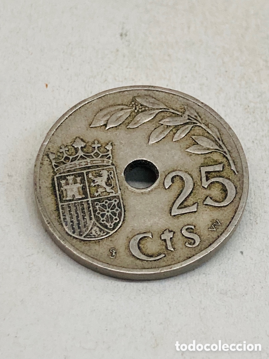 Monedas Franco: Moneda veinticinco c&eacute;ntimos 1937 - Foto 1
