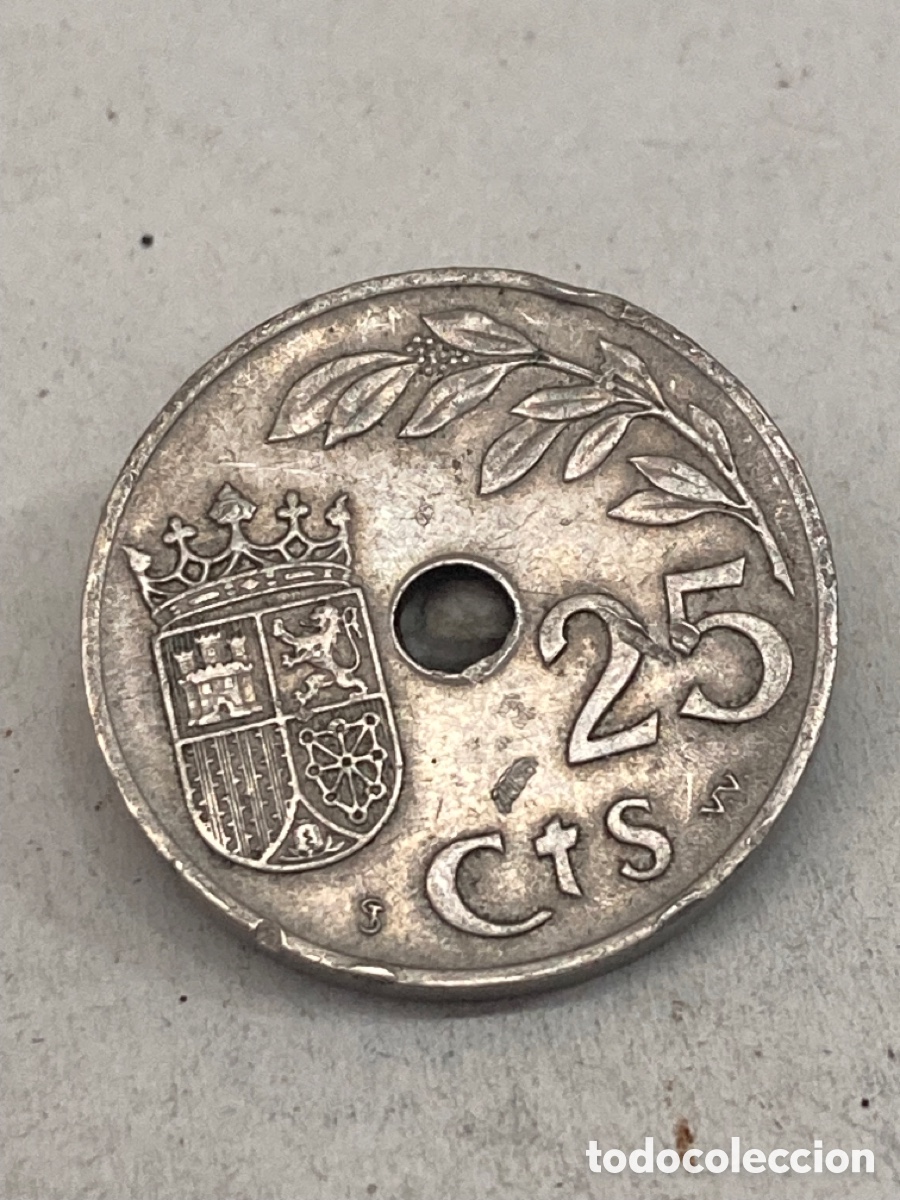 Monedas Franco: Moneda de veinticinco c&eacute;ntimos 1937 - Foto 1