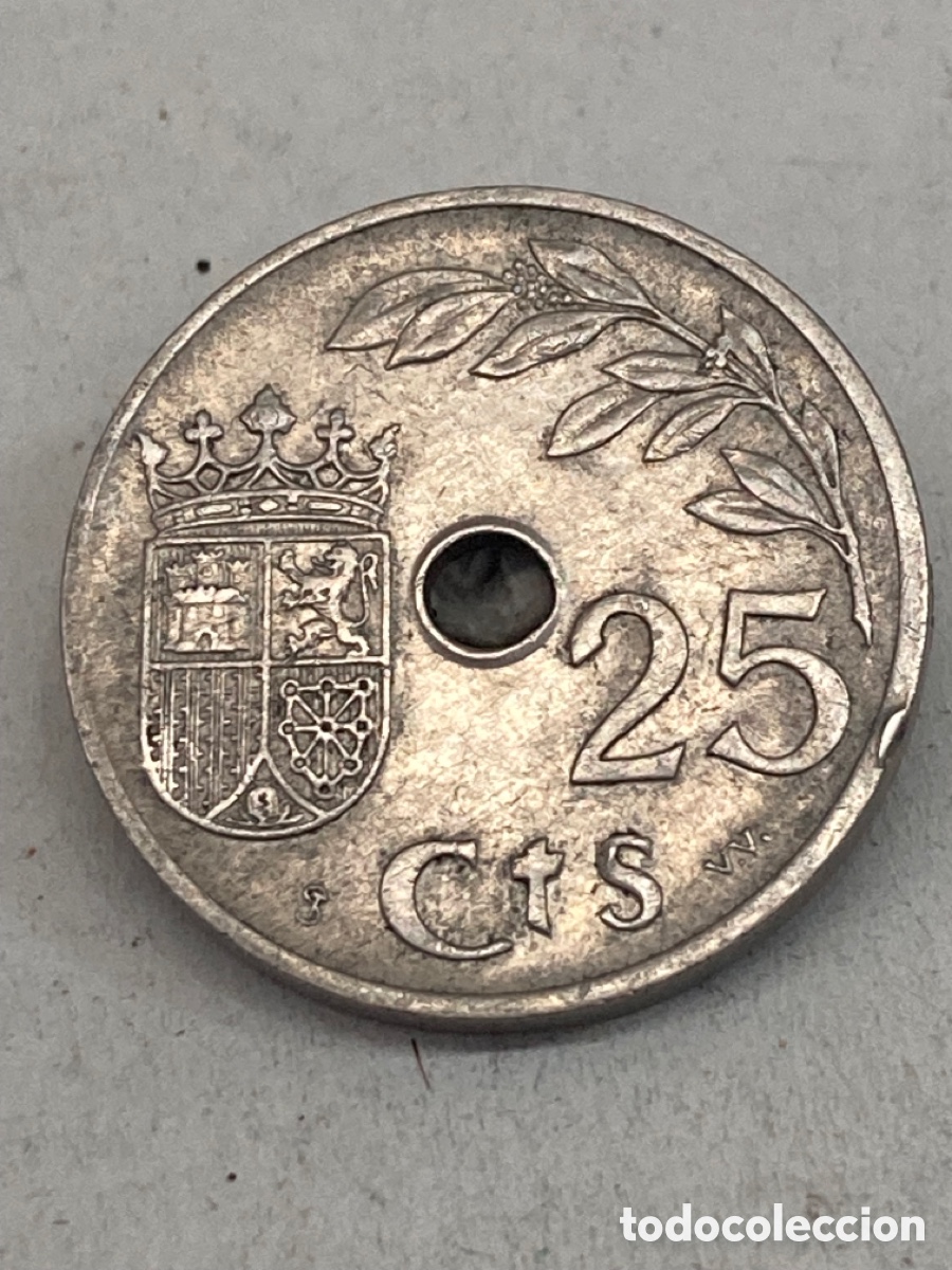 Monedas Franco: Moneda de veinticinco c&eacute;ntimos 1937 - Foto 1