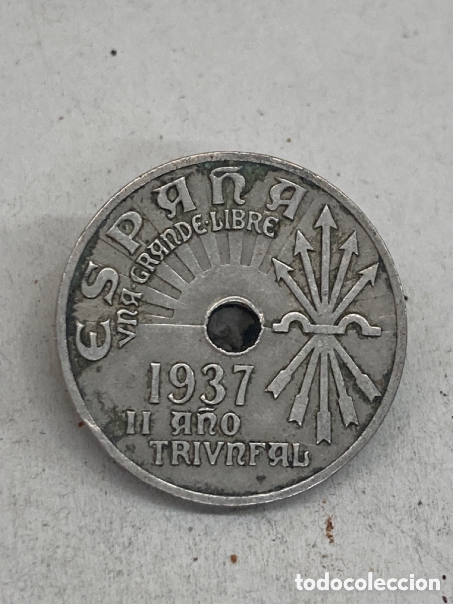 Monedas Franco: Moneda de veinticinco c&eacute;ntimos 1937 - Foto 1