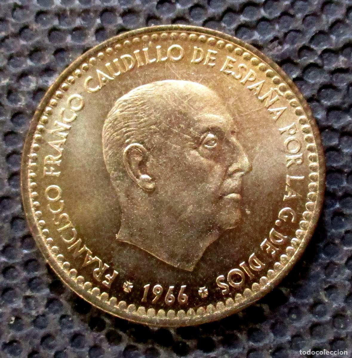 Monedas Franco: 1 PESETA 1966 *19*-*75* - SIN CIRCULAR Ref.2 - Foto 2