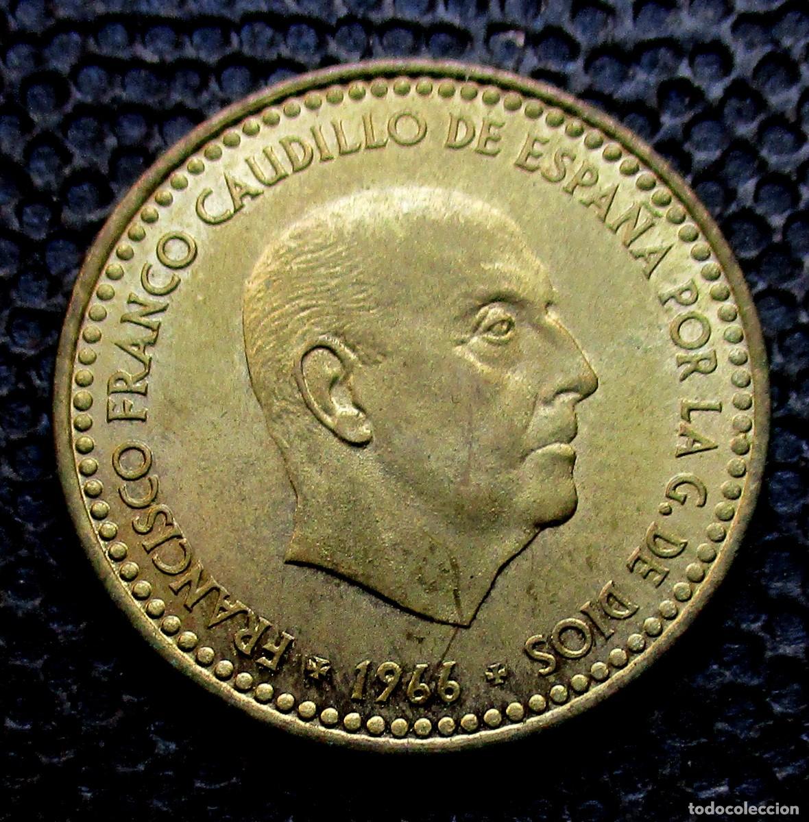 Monedas Franco: 1 PESETA 1966 *19*-*73* - EBC+ - Foto 2