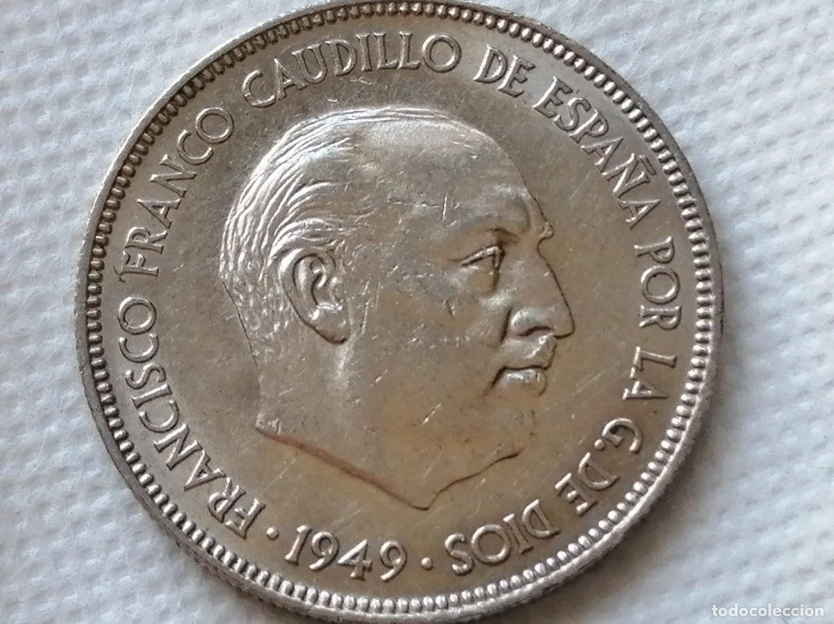Monedas Franco: 5 PESETAS 1949 / 50. SC-. - Foto 3