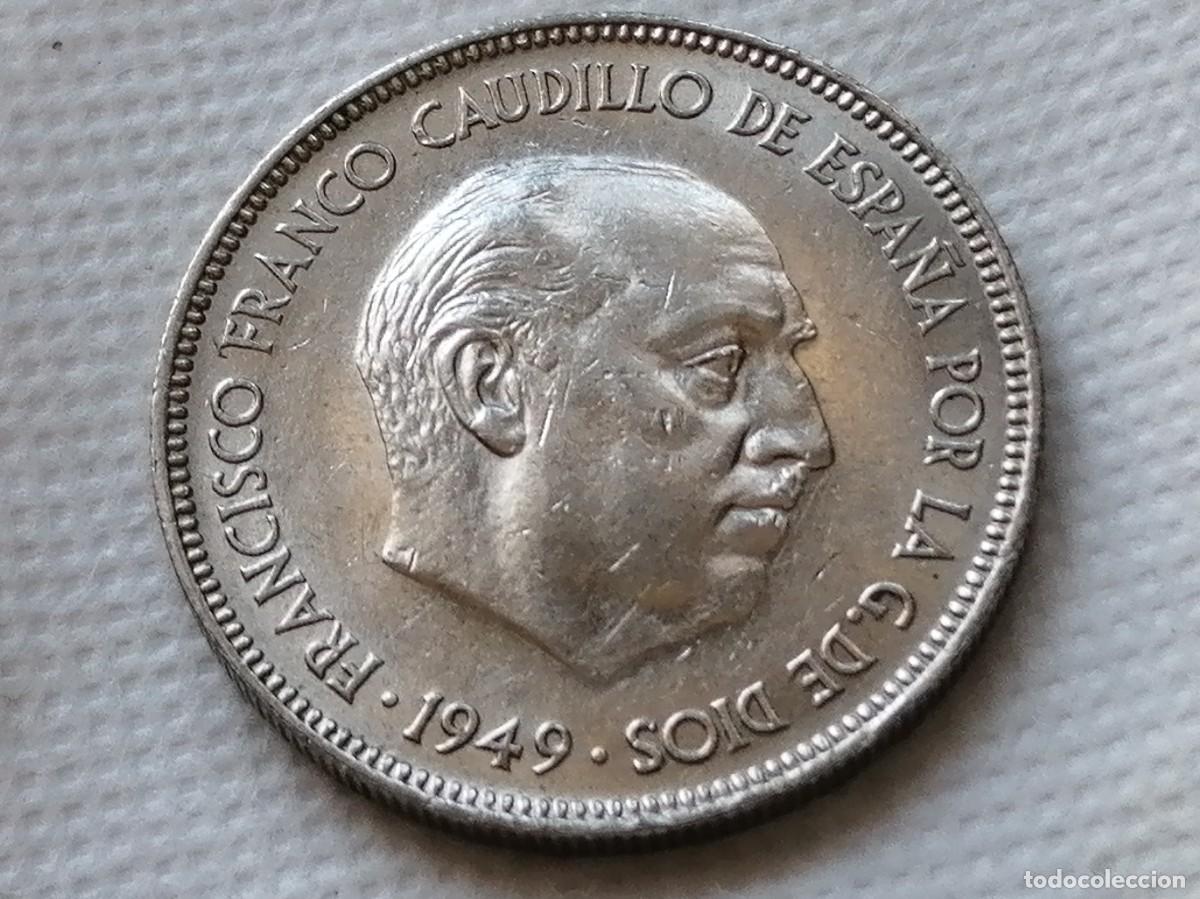 Monedas Franco: 5 PESETAS 1949 / 50. SC-. - Foto 6