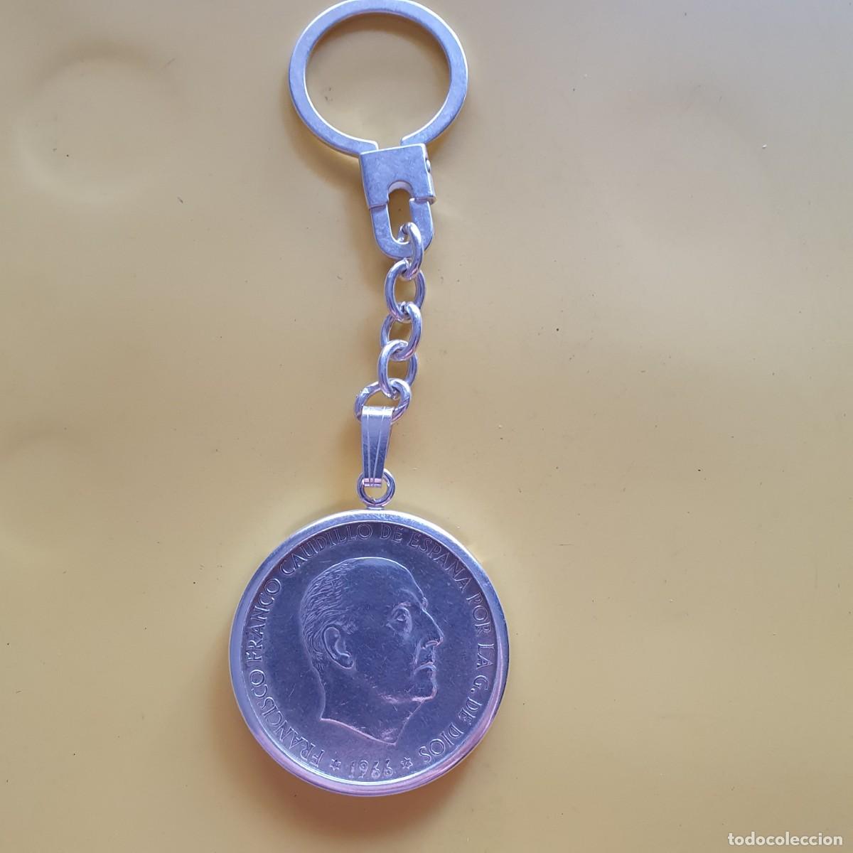 Monedas Franco: llavero con moneda de plata - Foto 1
