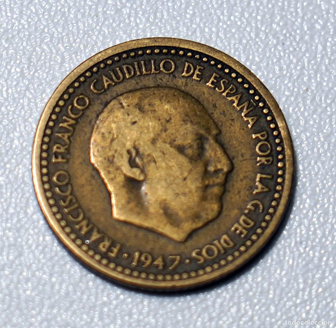 Monedas Franco: Peseta 1947 estrella 49 - Foto 1