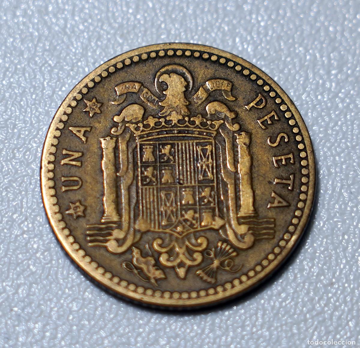 Monedas Franco: Peseta 1947 estrella 49 - Foto 2