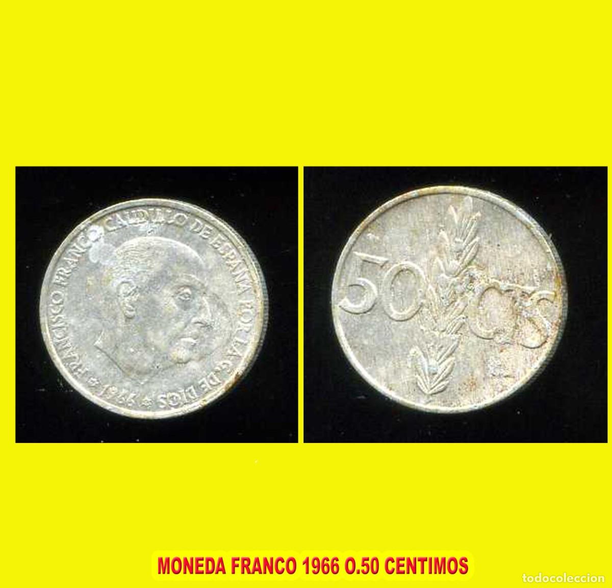 Monedas Franco: MONEDA DE FRANCO 1966 0.50 CENTIMOS - Foto 1
