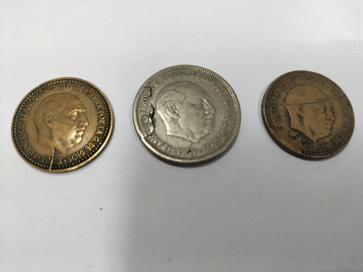 Monedas Franco: Lote de conjunto de 3 monedas de errores - Foto 4
