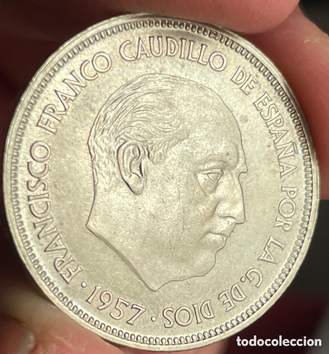 Monedas Franco: 25 pesetas 1957 *67 - Foto 4