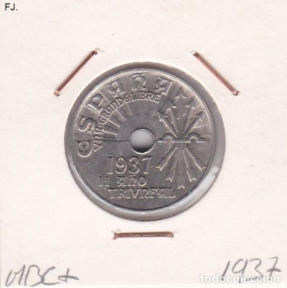 Monedas Franco: Moneda 25 Cents 1937 E Espa&ntilde;ol. Mbc+. - Foto 1