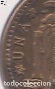 Monedas Franco: Moneda 1 Pta 1947*56 E Espa&ntilde;ol. Mbc-. - Foto 3