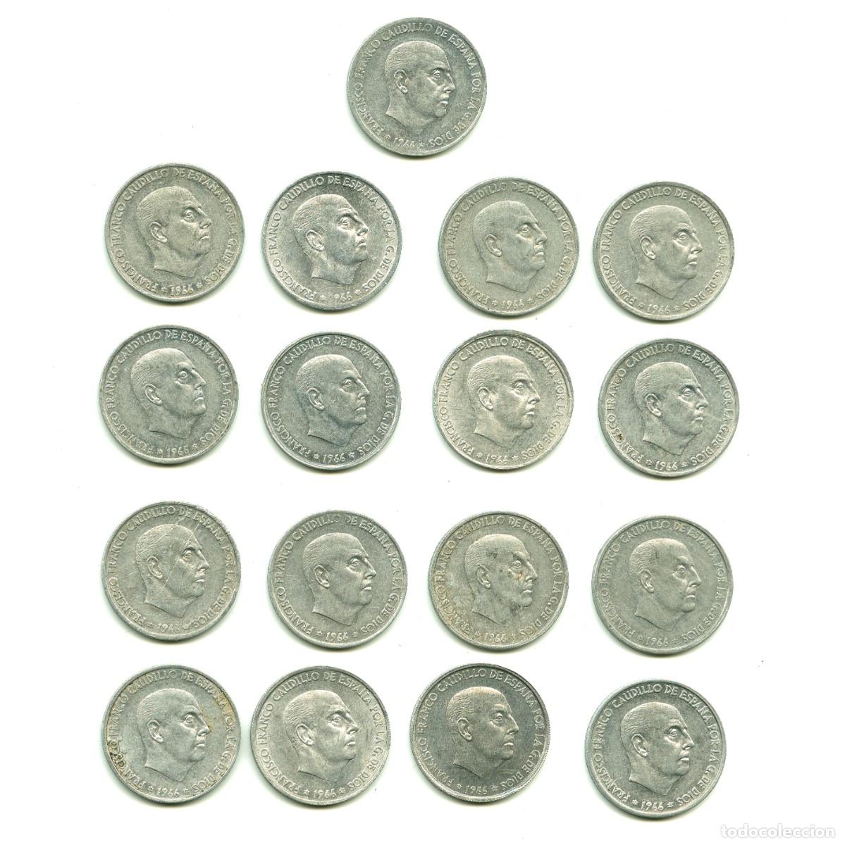 Monedas Franco: 21 monedas de 50 c&eacute;ntimos 1966. - Foto 2