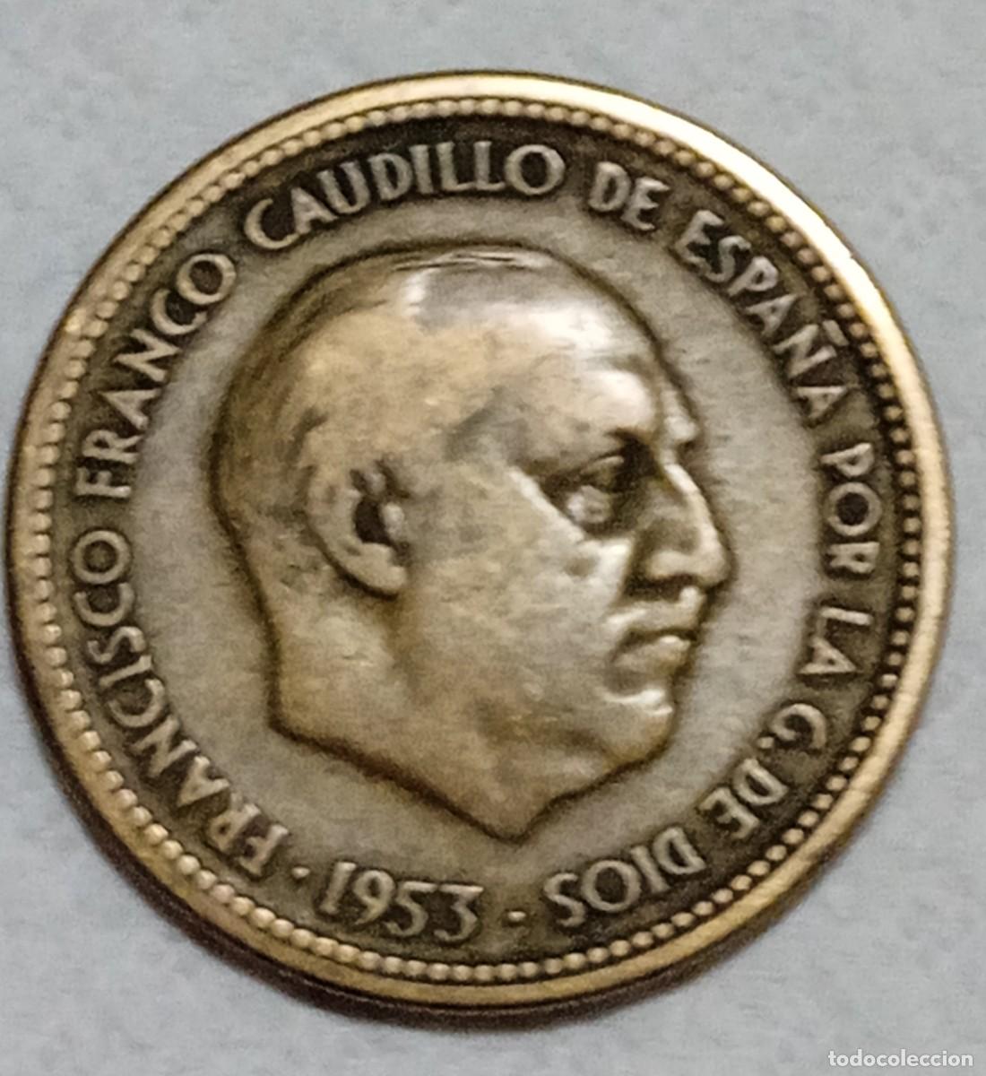 Monedas Franco: Moneda 250 ptas. 1953 estrella 54 - Foto 1