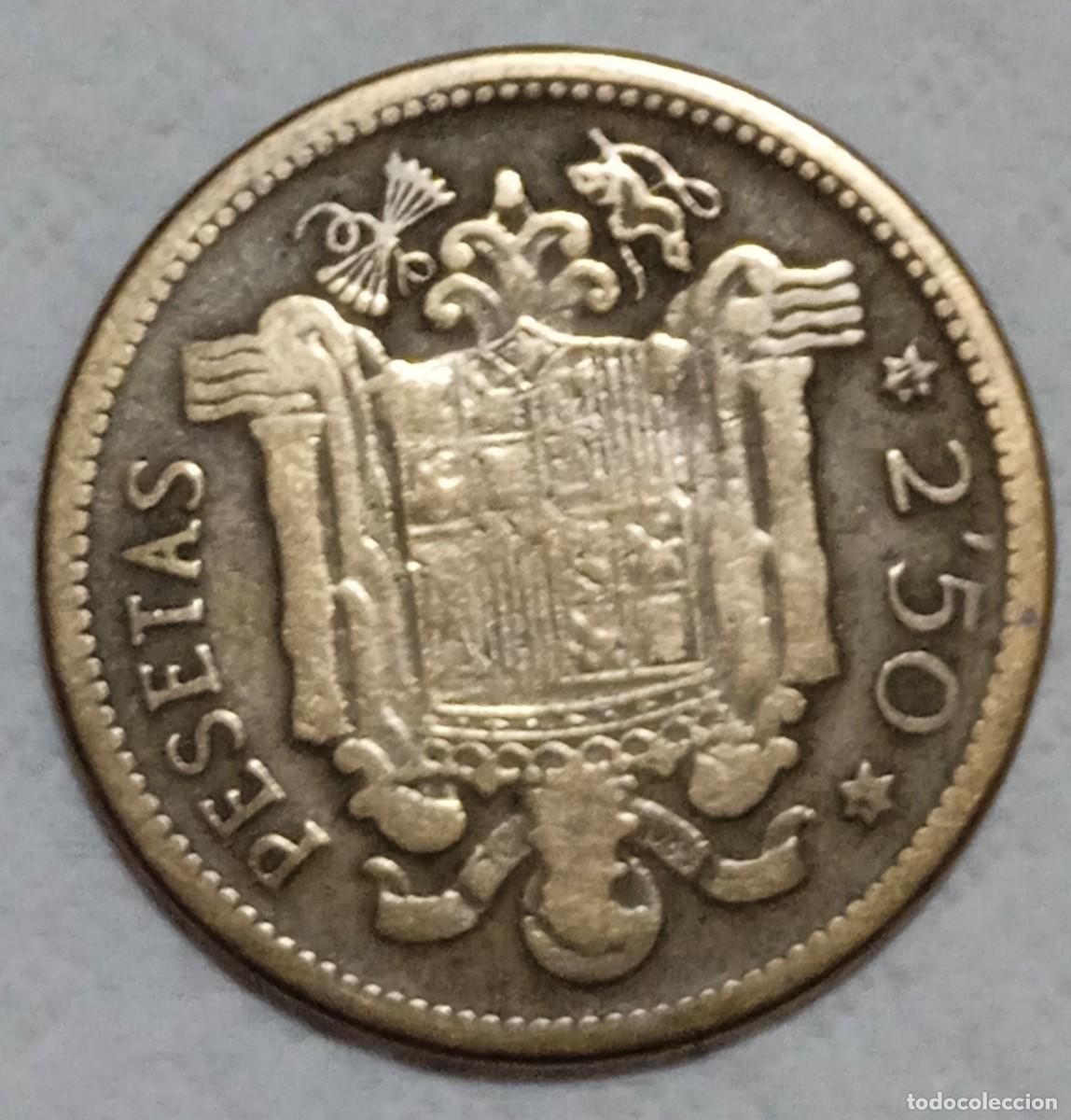 Monedas Franco: Moneda 250 ptas. 1953 estrella 54 - Foto 2