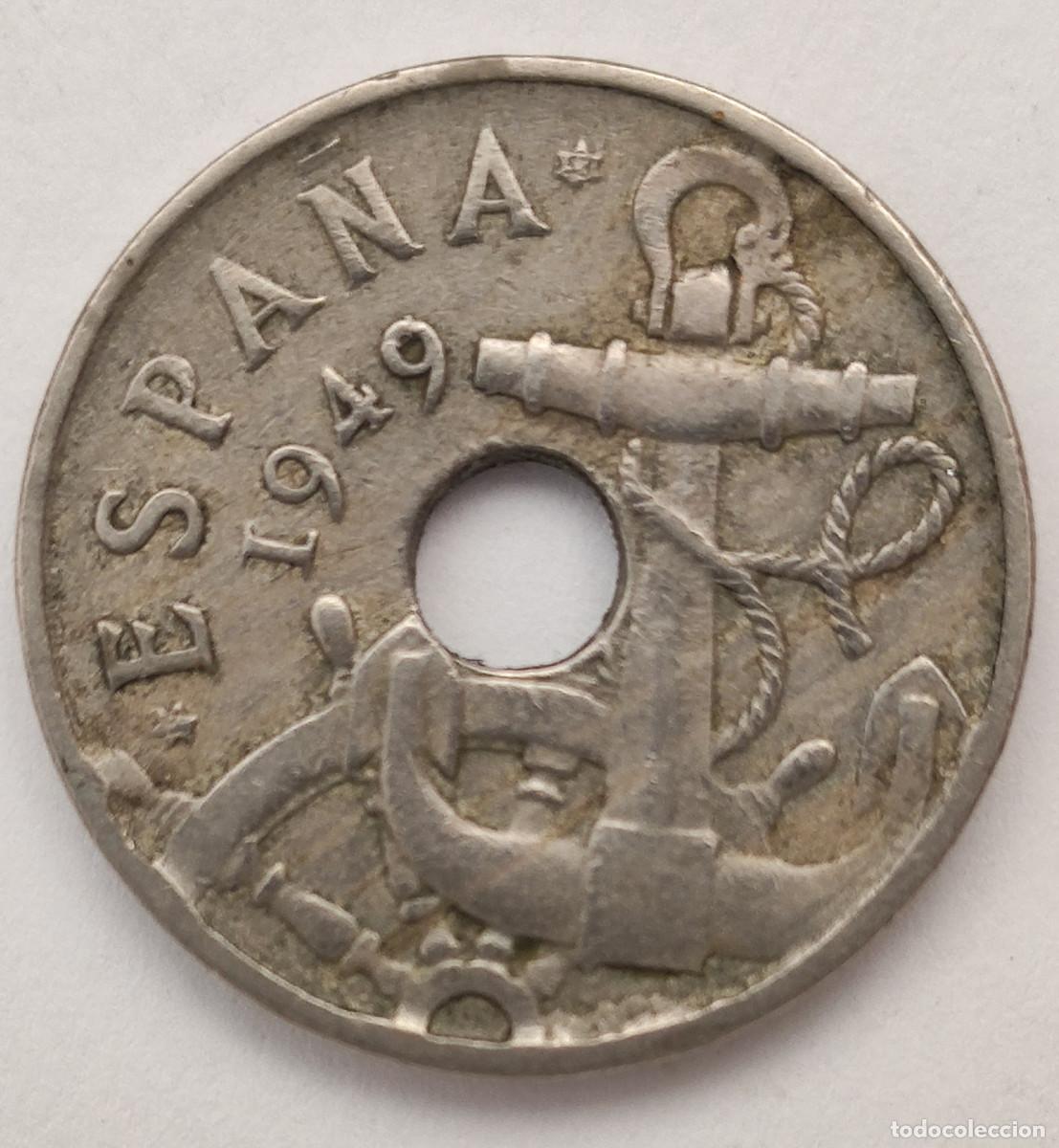 Monedas Franco: Moneda espa&ntilde;ola de 50 c&eacute;ntimos de 1949. - Foto 1