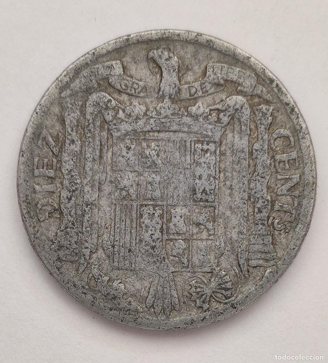 Monedas Franco: Moneda espa&ntilde;ola de 10 c&eacute;ntimos de 1940. - Foto 2