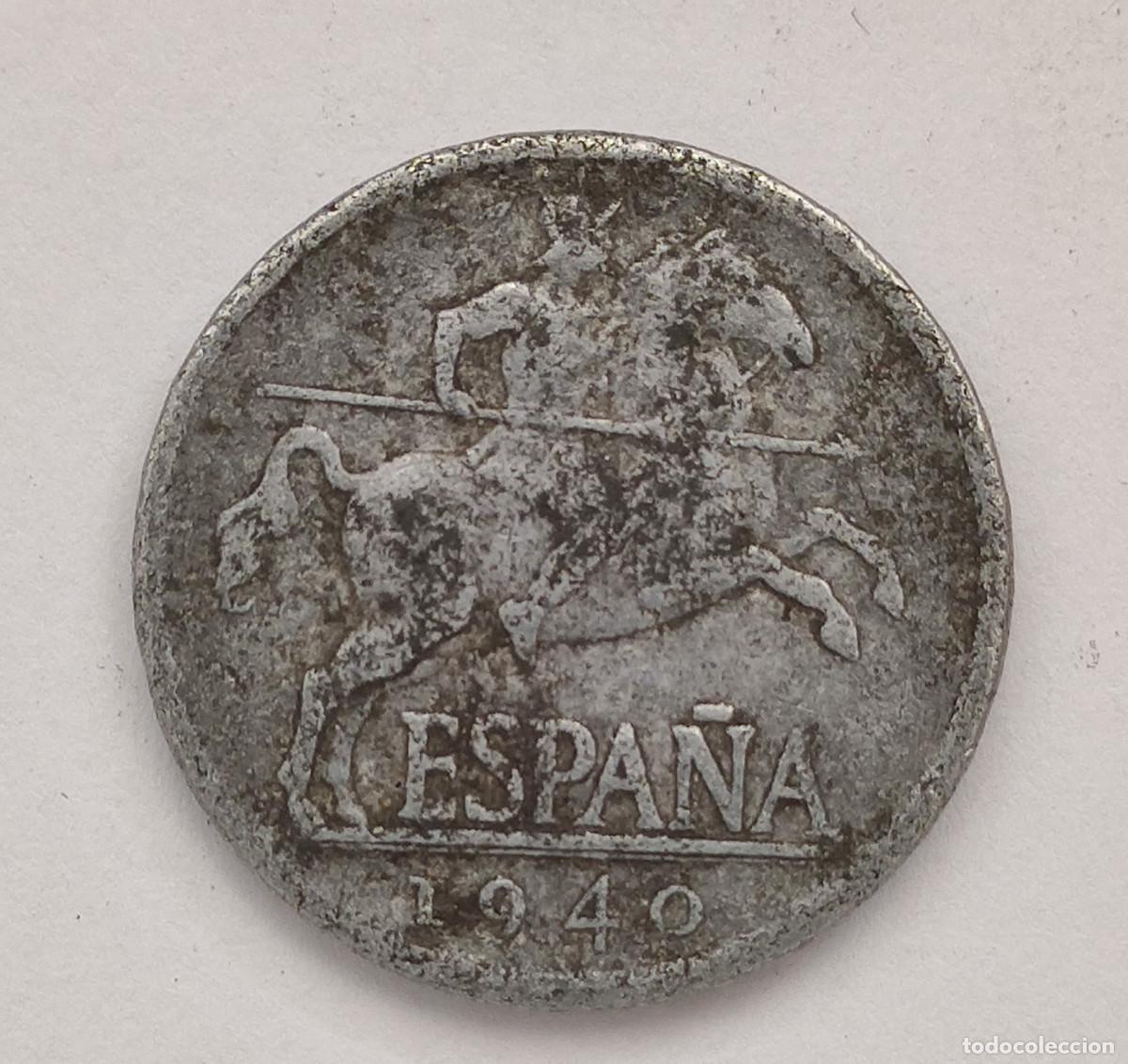 Monedas Franco: Moneda espa&ntilde;ola de 5 c&eacute;ntimos de 1940. - Foto 1